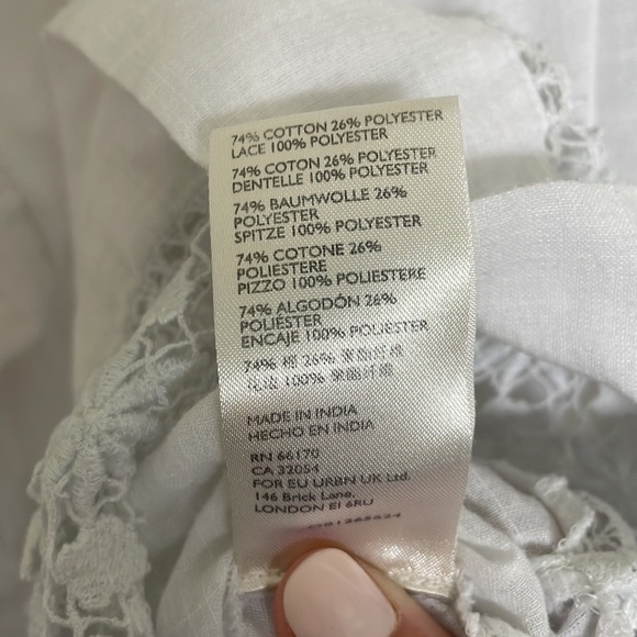 Free People Women’s Lightweight Front Button Tunic White M - Picture 8 of 8